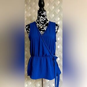 Blue Sleeveless Top by Pink Rose